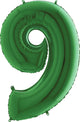 Green Number 9 34" Balloon