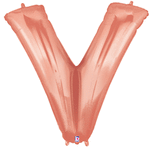 Rose Gold 34" Letter V Balloon