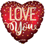 Love You Red Matte Heart 18" Foil