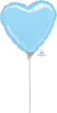 Pastel Blue Heart 9" Air-fill Balloon (requires heat sealing)
