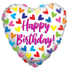 Birthday Hearts 9" Air-fill Balloon (requires heat sealing)