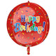 Birthday On Red Sphere 15" Foil
