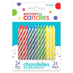 Spiral Birthday Candle Primary Colors (24 count)