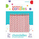 2.5" Candy Stripe Pink Candles (24 count)