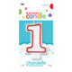 Red & White Number 1 Molded Candle