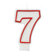 Red & White Number 7 Molded Candle