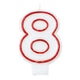 3" Red & White 8 Molded Candle