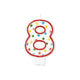 Birthday Polka Dots Candle 8