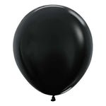Sempertex Metallic Black 18" Latex Balloons - 6pk