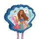 The Little Mermaid Shaped Drum Pull Pinata 18"