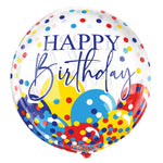 Birthday Balloons And Confetti Gelliball 18"