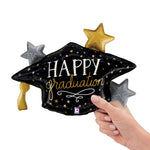 Satin Metallic Grad Hat (Air-Fill Only) 14" Foil Balloon