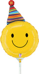 Party Hat Smiley Face 14" Balloon (requires heat-sealing)