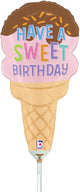 Sweet Birthday Ice Cream Cone 14" Balloon (requires heat-sealing)