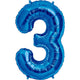 Number 3 - Kaleidoscope - Royal Blue 34" Foil