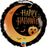 Happy Halloween Crescent Moon & Jack-O-Lantern 18" Balloon