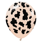 Kalisan Safari Cow - Blush W/ Black Ink 12" - 25 Pack Latex Balloons