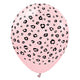 Kalisan Safari Leopard - Macaron Pink W/ Black Ink 12″ Latex Balloons (25 count)