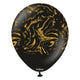 Nebula Print Black with Gold 12″ Kalisan Balloons (25 count)