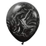 Kalisan Space Nebula - Black W/ Silver Ink 12" Latex Balloons