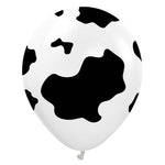 Kalisan Country Cow - White W/ Black Ink 12" - 25 Pack Latex Balloons