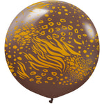 Kalisan Safari Mutant - Chocolate Brown W/ Gold Ink 24" - 1 Pack Latex Balloon