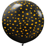 Kalisan Safari Cheetah - Black W/ Gold Ink 24" - 1 Pack Latex Balloon