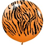 Kalisan Safari Tiger - Orange W/ Black Ink 24" - 1 Pack Latex Balloon