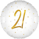 Elegant Sparkle White 21 Holographic 18" Foil Balloon