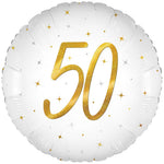 Elegant Sparkle White 50 Holographic 18" Foil Balloon