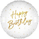 Elegant Sparkle White Happy Birthday Holographic 18" Foil Balloon