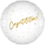 Elegant Sparkle White Congratulations Holographic 18" Foil Balloon
