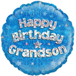 Happy Birthday Grandson Holographic 18" Foil Balloon