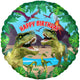 Jurassic Dinosaur Happy Birthday Metallic 18" Foil Balloon