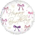 Bow Happy Birthday 18" Foil Balloon
