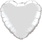 Silver Heart 4" Air-fill Balloon (requires heat sealing)
