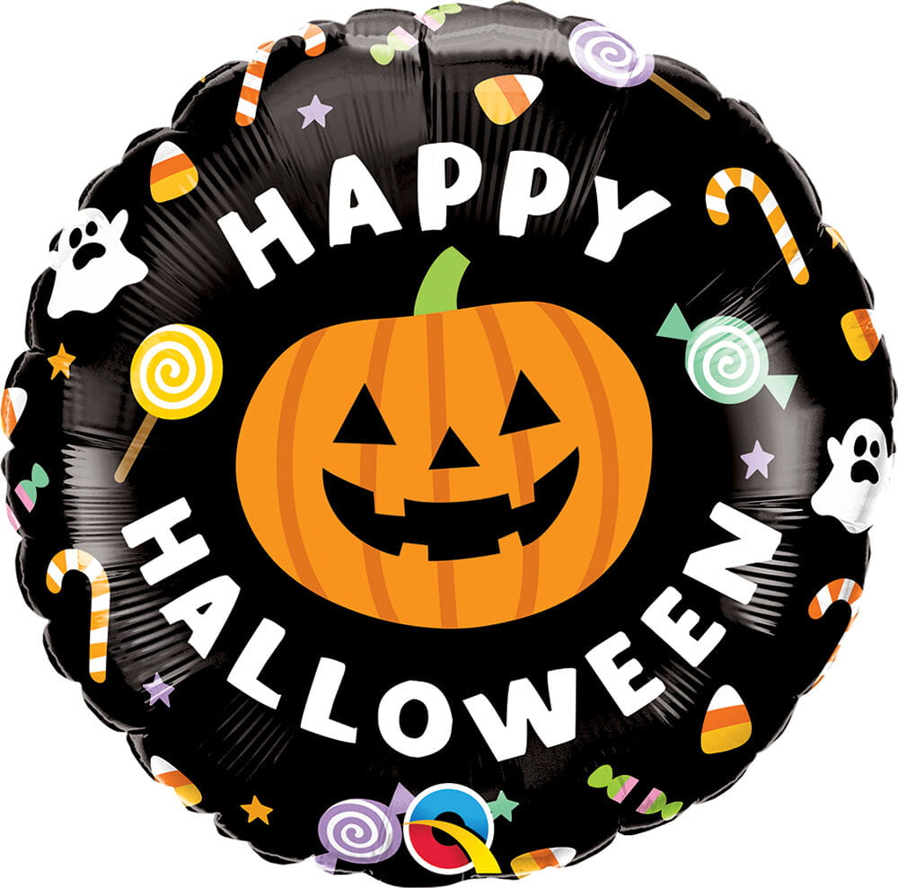 Halloween Jack-O-Lantern & Candies 18″ Balloon – instaballoons Wholesale
