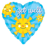 Get Well Smiley Suns 2 Sided 18" Balloon