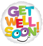 Get Well Colorful Letters 2 Sided 18" Balloon