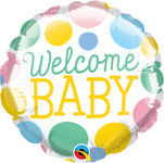 Welcome Baby Dots 4" Air-fill Balloon (requires heat sealing)