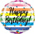 Birthday Colorful Stripes 4" Air-fill Balloon (requires heat sealing)