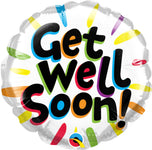 Get Well Soon Colorful Burst 4" Air-fill Balloon (requires heat sealing)