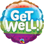 Get Well Color Bands 4" Air-fill Balloon (requires heat sealing)