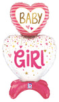 Standups Baby Girl Hearts 28" Balloon