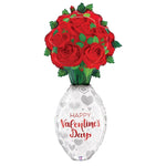 Special Delivery Valentine Rose Vase 66″ Balloon