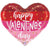 Satin Stripes Happy Valentine's Day Heart 24″ Balloon