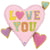 Love Patch Multi Hearts 28″ Balloon