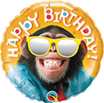 Birthday Smilin Chimp 18" Balloon