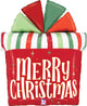 Merry Christmas Gift Retro Stripes 27" Balloon