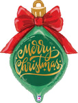 Satin Merry Christmas Ornament 31" Balloon